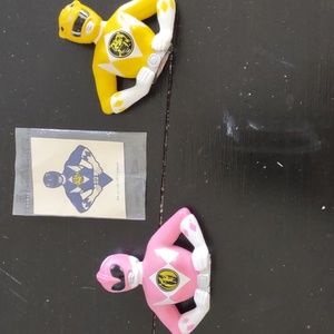 COPY - Two vintage power ranger pencil tops 1995 one pink ranger one yellow ran…